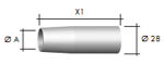 Газовое сопло цилиндрическое D 24,0/85,0 мм (1упак.5шт),