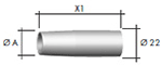 Газовое сопло коническое D 9,0/37,5 мм (1упак.10шт),