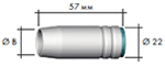 Газовое сопло цилиндрическое D 18,0/57,0 мм (1упак.10шт),