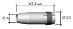 Газовое сопло, коническое D 12,0/20/52 мм